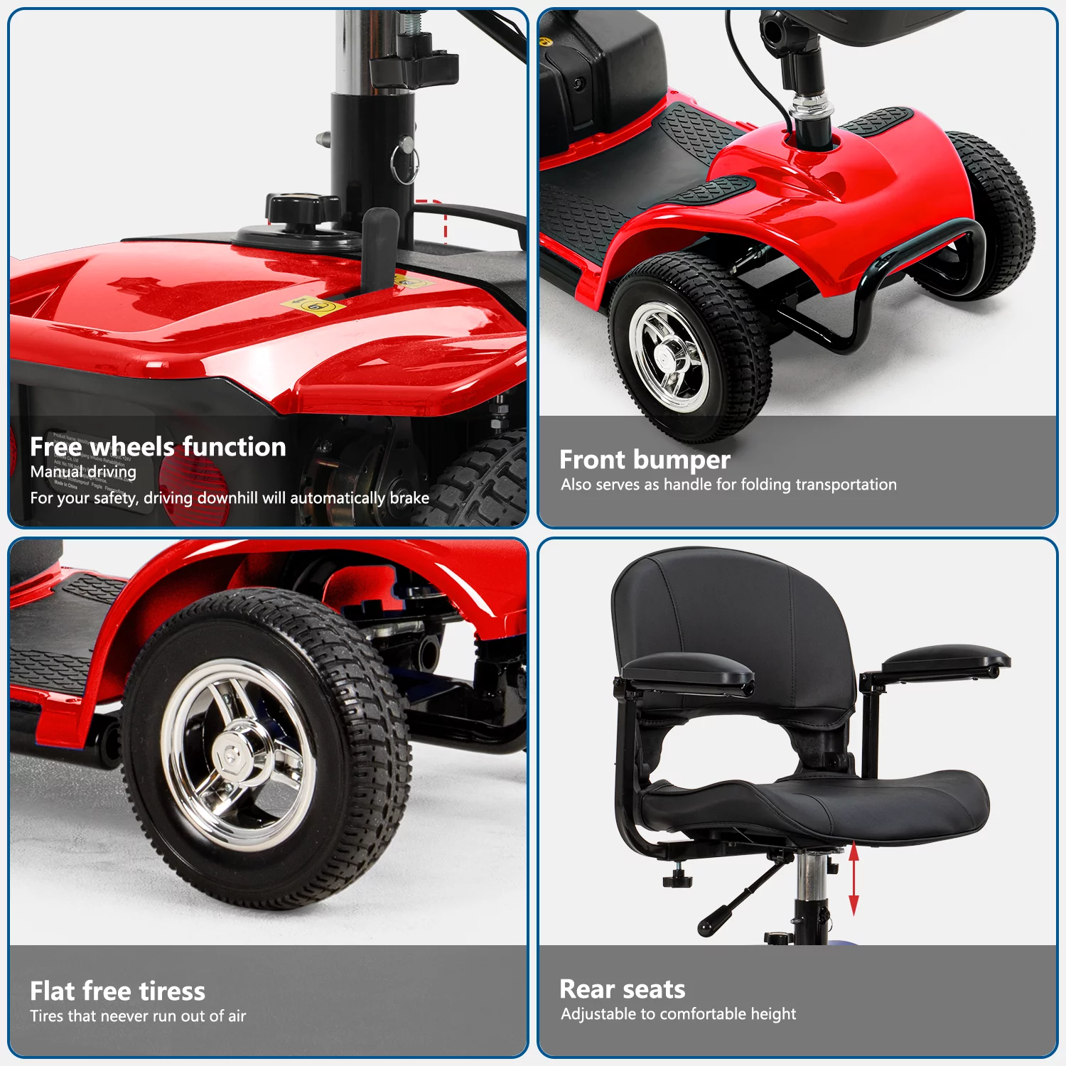 UltraLite Model A898 4-Wheel Mobility Scooter, Portable & Lightweight, 14-Mile Range
