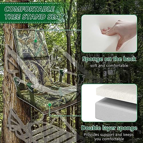 UQM Adjustable Tree Stand Seat Replacement - Comfortable, Portable Hunting Accessory for Climber Deer Stands