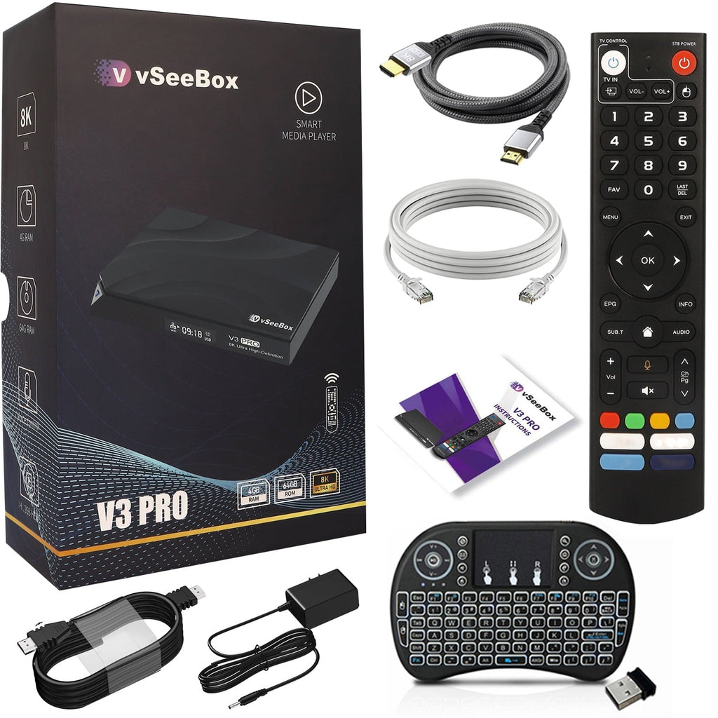 Generic V3 Pro Android 11 TV Box with Voice Remote, 4GB RAM, 64GB ROM, Mini Keyboard, 8K HDMI Cable, 6K Resolution