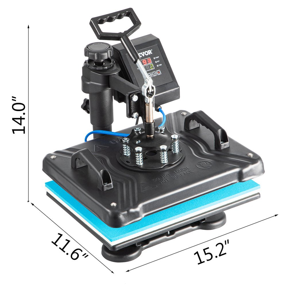 VEVOR 5 in 1 Digital Heat Press Machine for T-Shirts, Hats, Mugs, Plates - 360Â° Rotation, 1050W, Insulated, Complete Kit