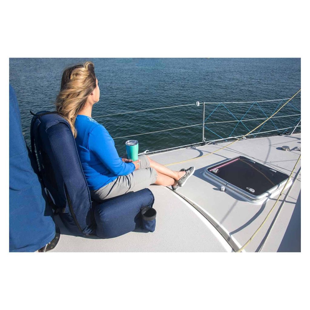 WEST MARINE Go-Anywhere High-Back Portable Seat with Armrests, UV-Resistant, Water-Repellent Fabric
