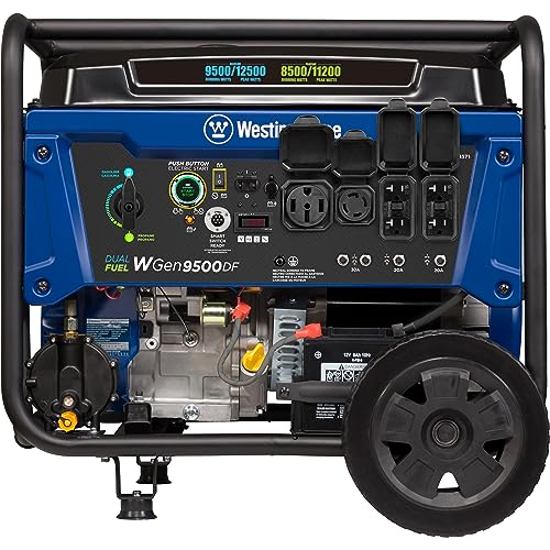 Westinghouse 12500W Dual Fuel Portable Generator with Remote Start, 457cc Engine, 12-Hour Run Time, Transfer Switch & RV Ready Outlets