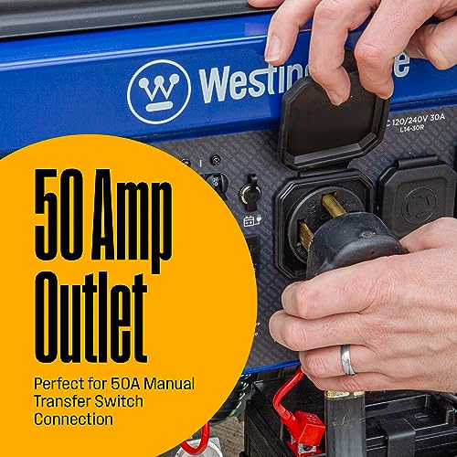 Westinghouse 12500W Dual Fuel Portable Generator with Remote Start, 457cc Engine, 12-Hour Run Time, Transfer Switch & RV Ready Outlets