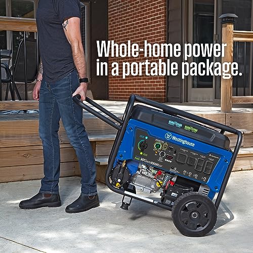 Westinghouse 12500W Dual Fuel Portable Generator with Remote Start, 457cc Engine, 12-Hour Run Time, Transfer Switch & RV Ready Outlets