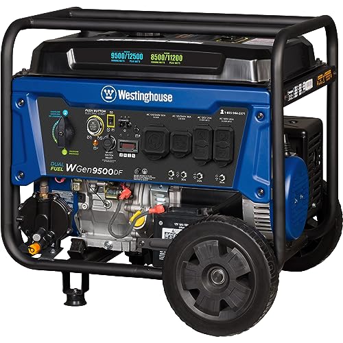 Westinghouse 12500W Dual Fuel Portable Generator with Remote Start, 457cc Engine, 12-Hour Run Time, Transfer Switch & RV Ready Outlets