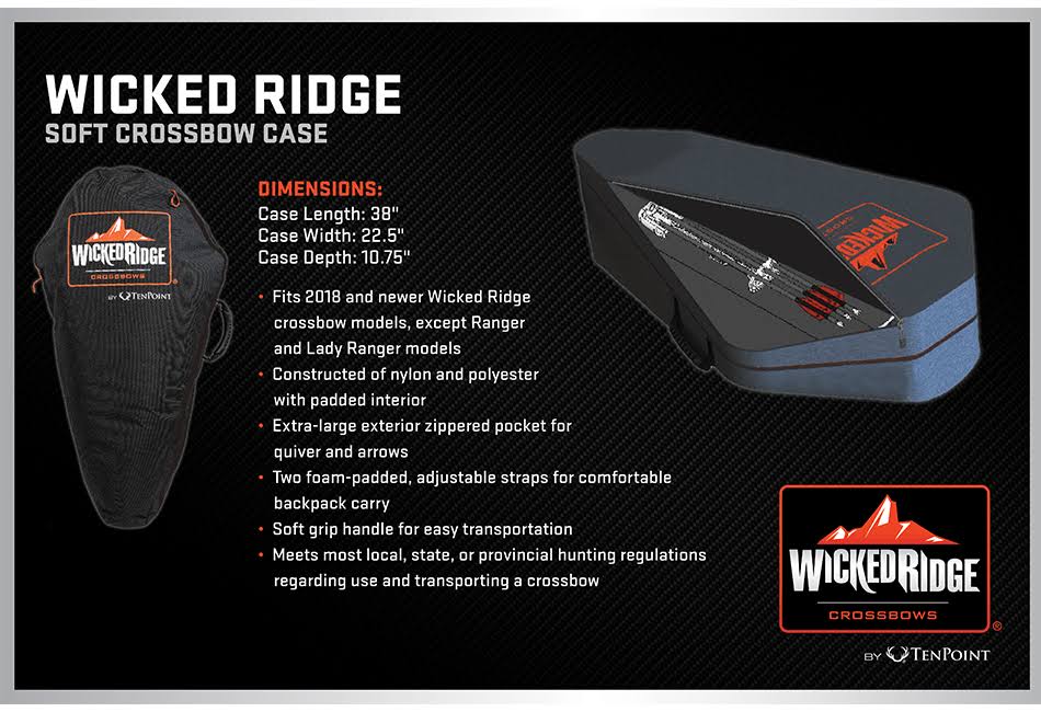 Wicked Ridge Soft Crossbow Case - Durable Nylon/Polyester, Padded Interior, Adjustable Straps, Accessory Pocket