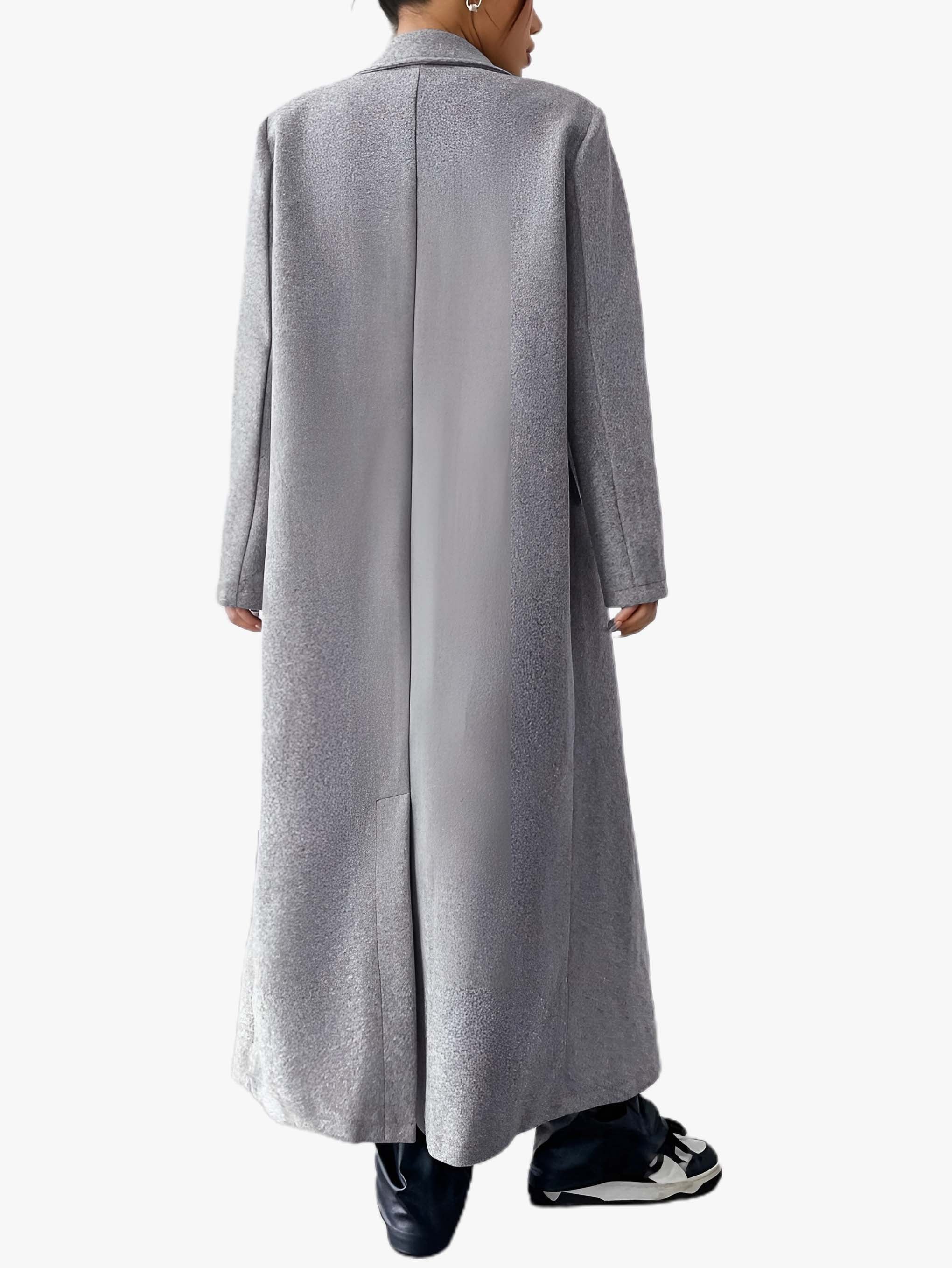 Women's Woolen Double Breasted Long Sleeve Coat A2
