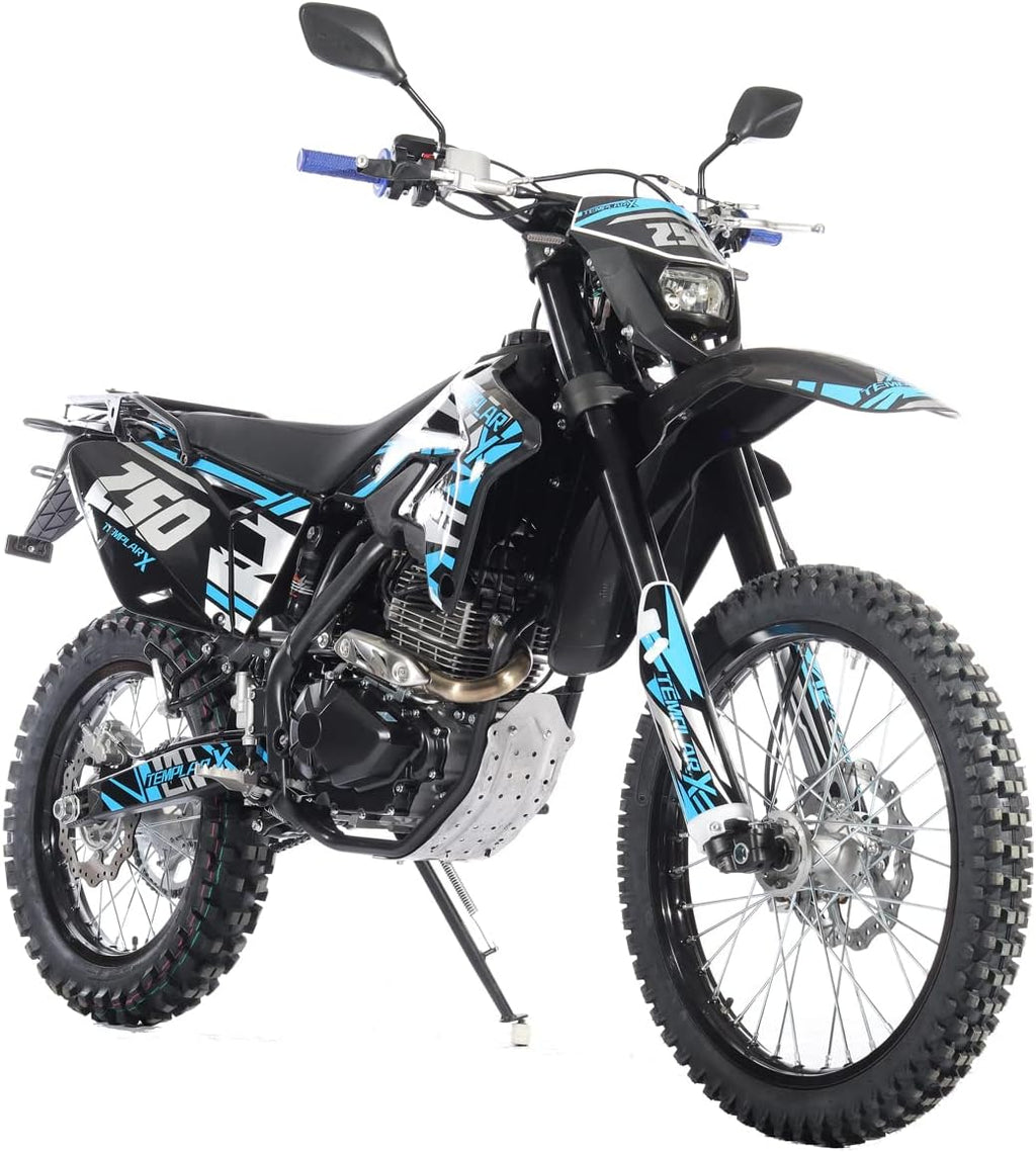 X-PRO Templar X 250cc Dirt Bike, 6-Speed, Zongshen Engine, LED Lights, 21"/18" Alloy Wheels, Manual