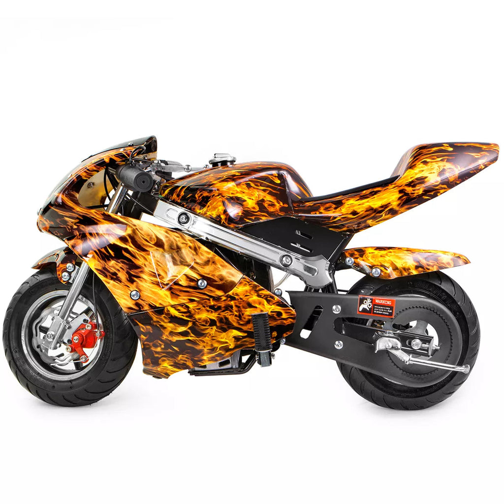 XtremepowerUS Kids Mini Ride On Motorcycle 40CC 4-Stroke Yellow Pocket Bike