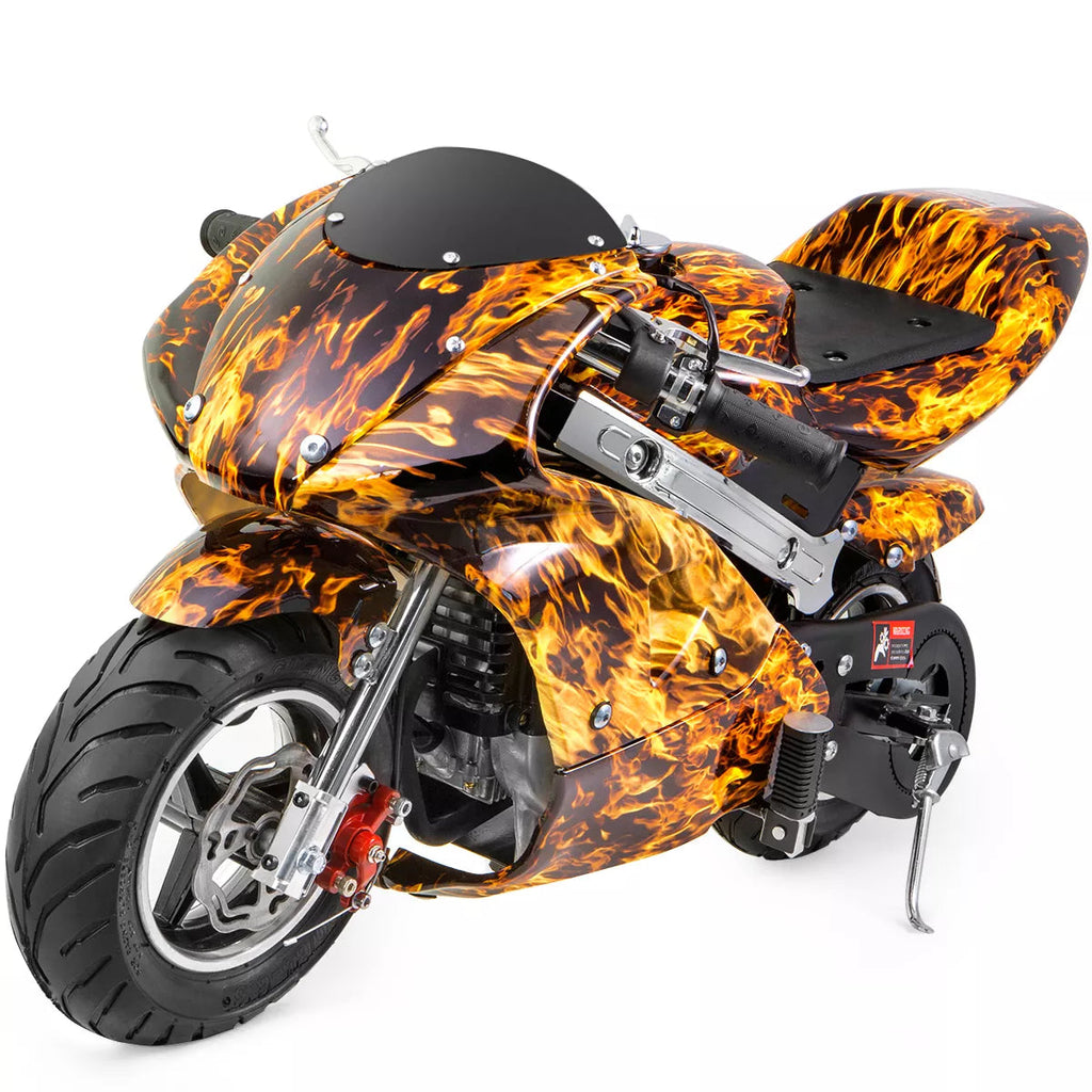 XtremepowerUS Kids Mini Ride On Motorcycle 40CC 4-Stroke Yellow Pocket Bike