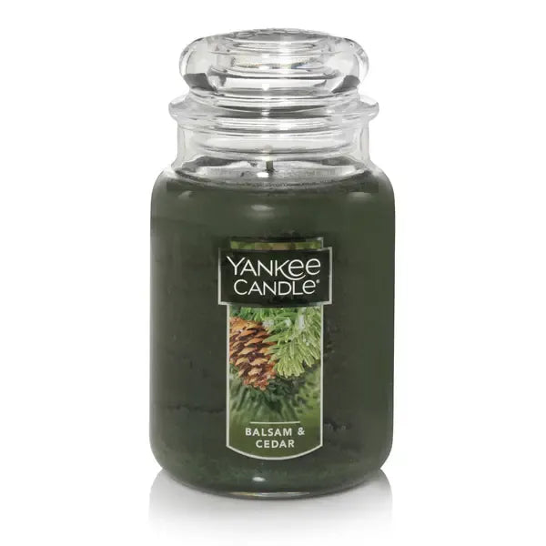 Yankee Candle Balsam & Cedar Large Jar Candle, 22 oz, Fresh Forest Scent