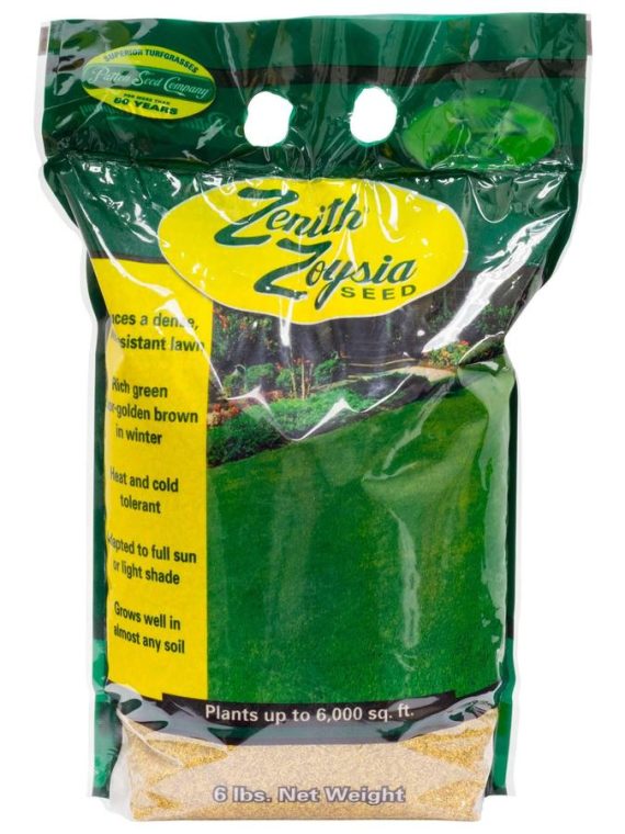 Zenith Zoysia Grass Seed 6 lb Bag - Shade & Drought Tolerant, Dark Green, Covers 6,000 sq ft