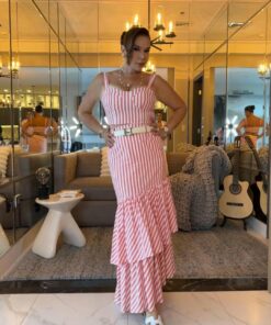 Elegant Red Striped Set BE28